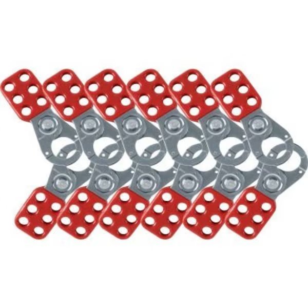 Brady Steel Lockout Hasp, 1in Jaw Clearance, 12/Pk, Steel, 1-3/4inW x 4-1/2inH, Brady, Mfr#: 65375